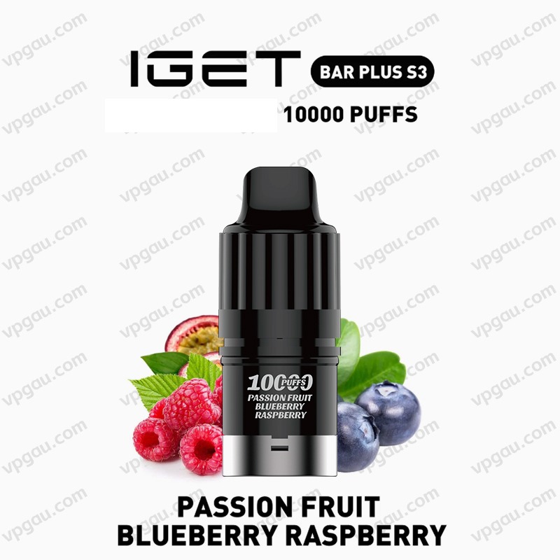 Passion Fruit Blueberry Raspberry IGET BAR PLUS S3 POD Passion Fruit Blueberry Raspberry