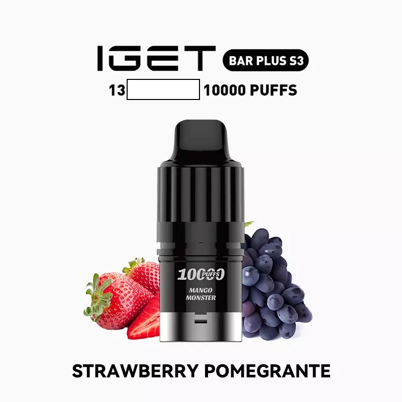 strawberry pomegrante IGET BAR PLUS S3 POD Strawberry Pomegranate